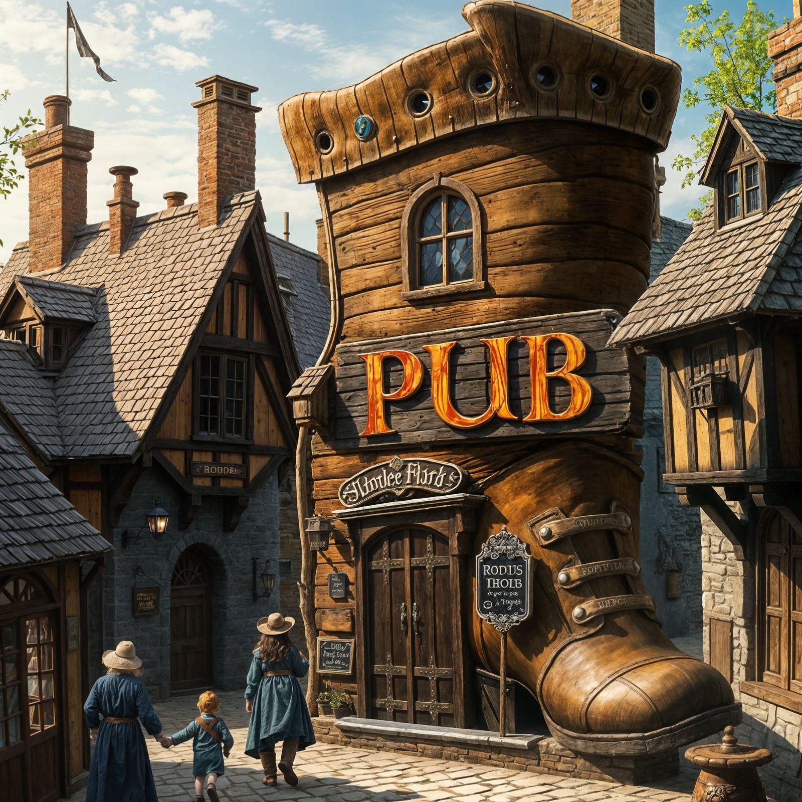 Medieval PUB Scene with Whimsical Twist