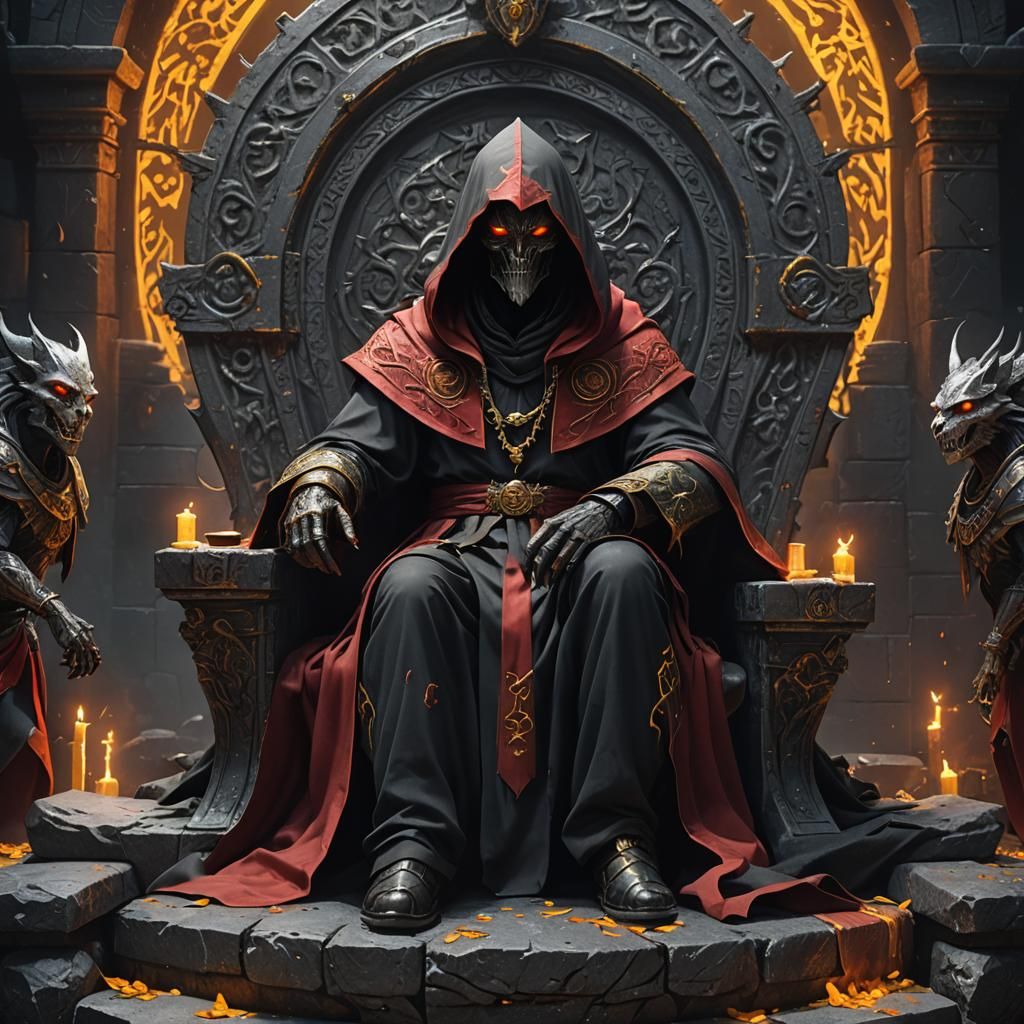 Evil Lich on Throne: Fantasy Concept Art