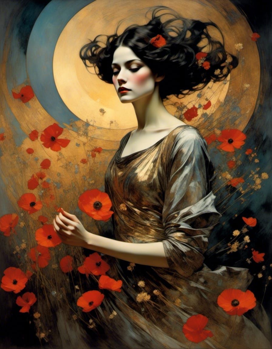 Dancer in Golden Light, Inspired by Golden Age Illustration