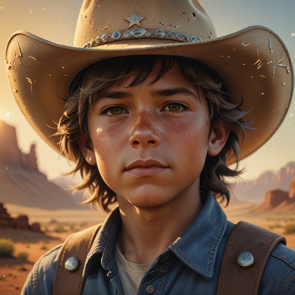 Concept Art Portrait: Boy in Cowboy Hat