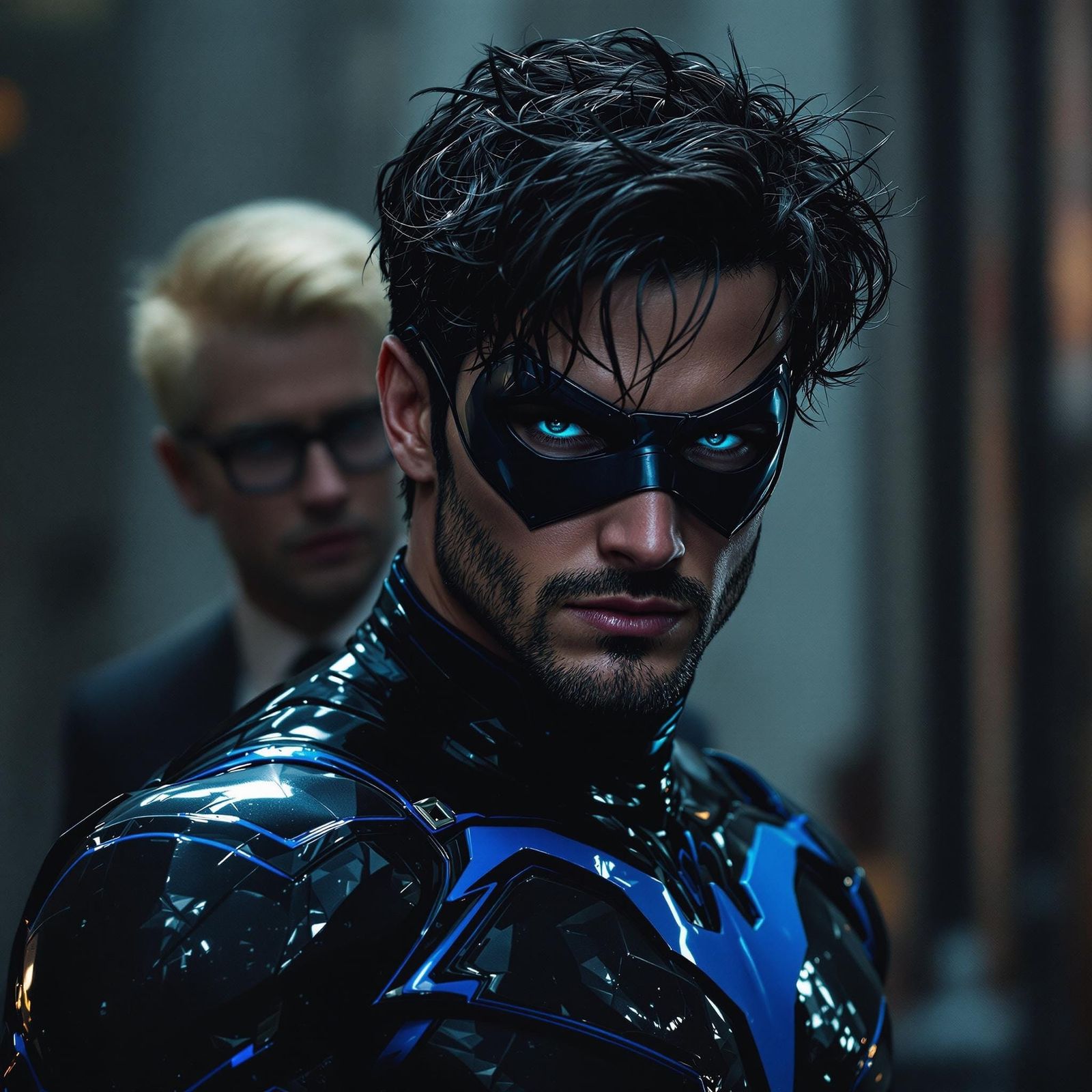 Mysterious Nightwing Protégé in Dark, High-Contrast HDR