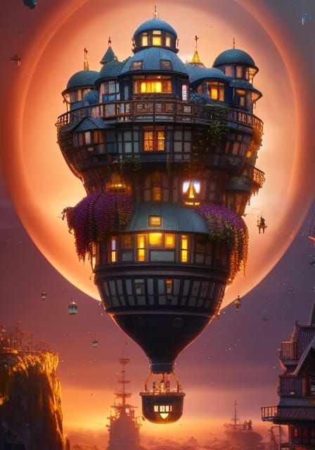 Miniature Village in Orb, Digital Art