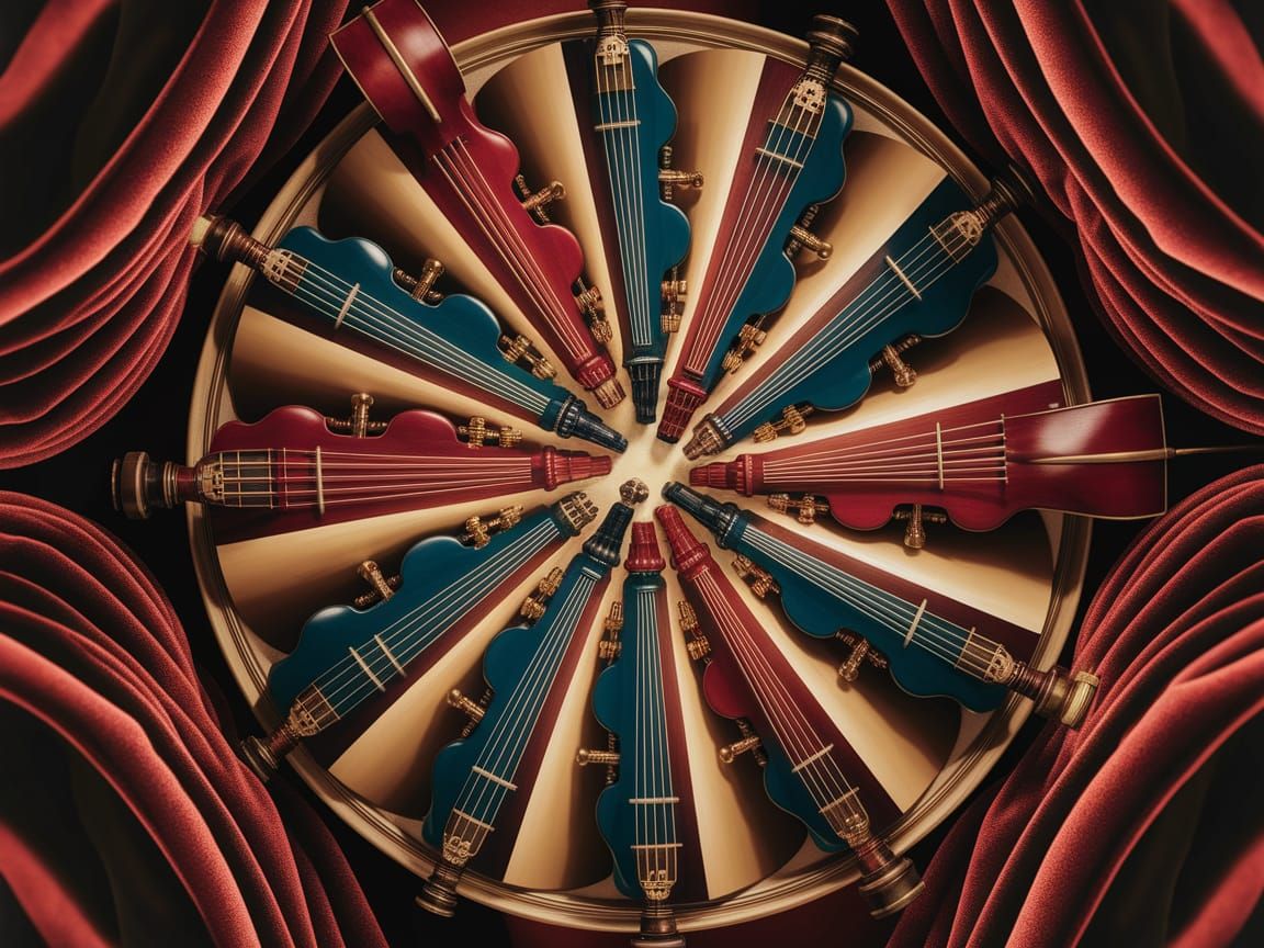 Elegant Musical Instruments In Imperial Colors