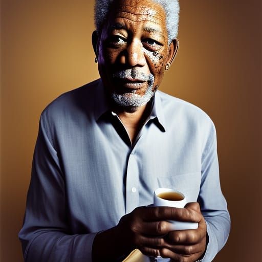 Morgan Freeman and Platypus Tea Portrait