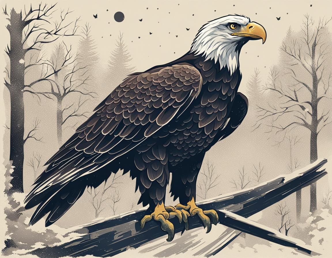 Spooky Christmas Eagle with Menacing Gaze