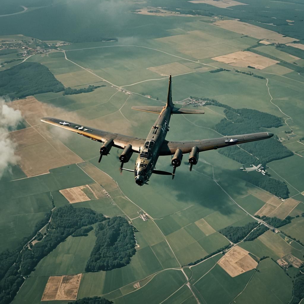 B-17 Bomber in Cinematic Flight