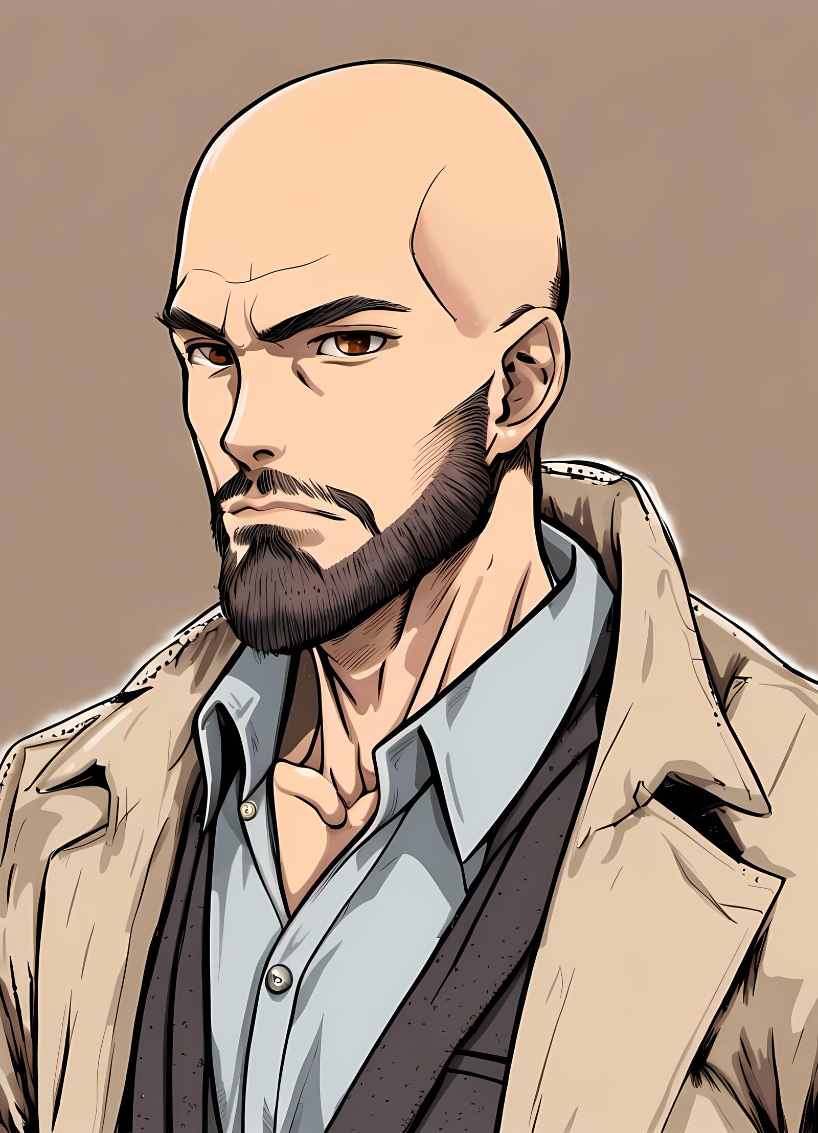 Manga-Style Hero in Cashmere Suit