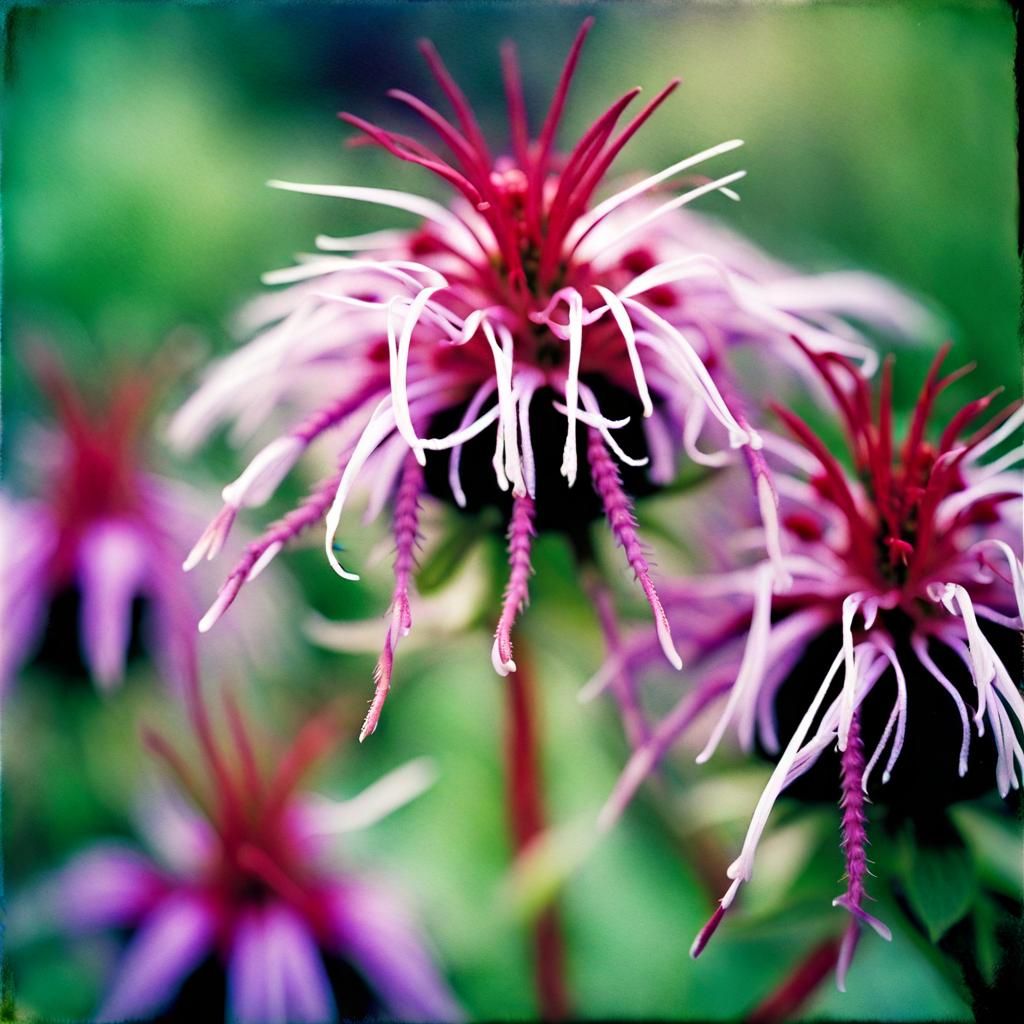 Monarda Flowers Macro: Watercolor Style Photography