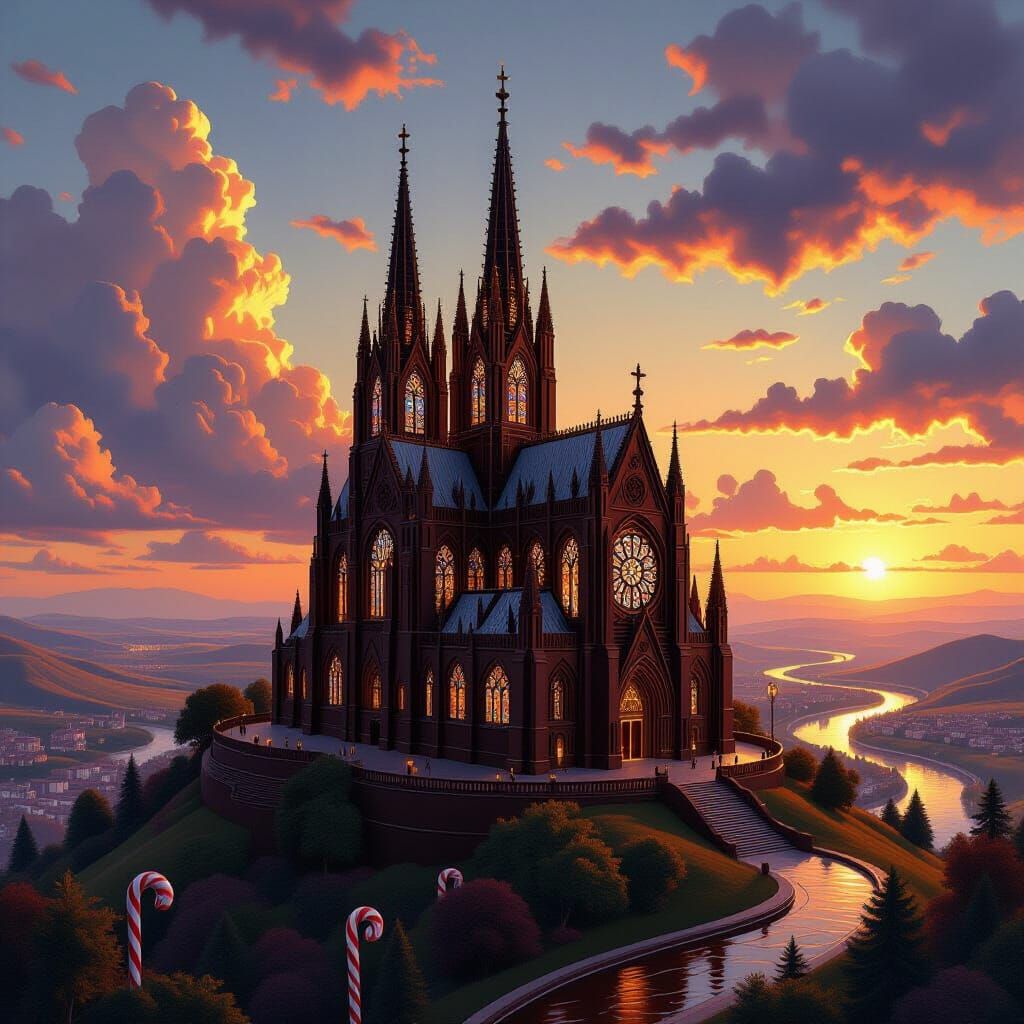 Chocolate Cathedral: Gothic Architecture in Hyperrealistic S...