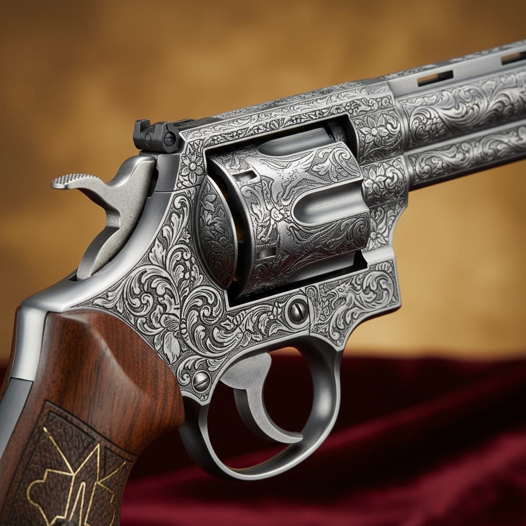 Ultra-Detailed .357 Magnum Revolver Macro Shot