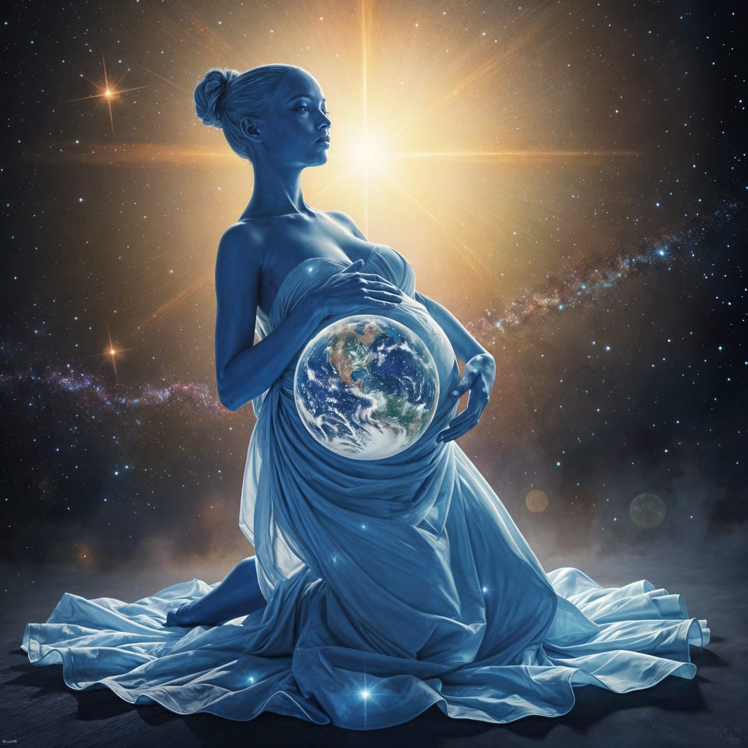 Gaia Goddess in Cosmic Harmony