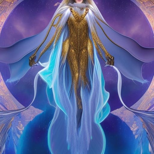 Winged Wizard in Opulent Royal Robes