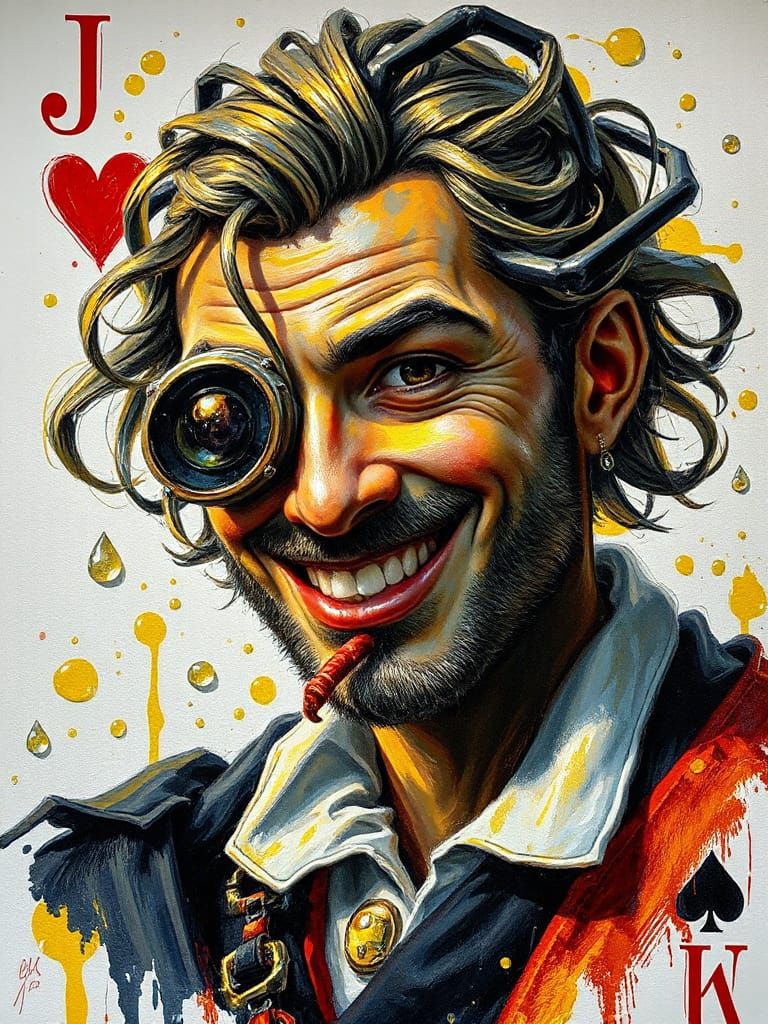 Heroic Jack of Spades Adventurer Oil Painting
