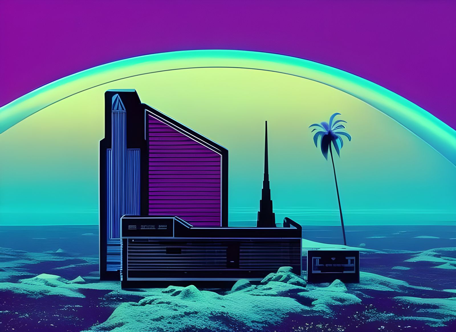 Retro Futurism Album Cover from 1988 Synthwave Band
