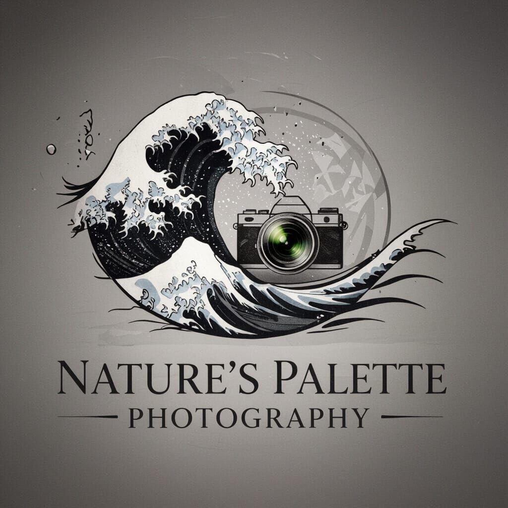 Elegant Charcoal Logo for Nature's Palette Photography