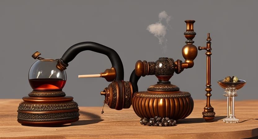 Steampunk Apple Shisha Bong with Smoking Worm