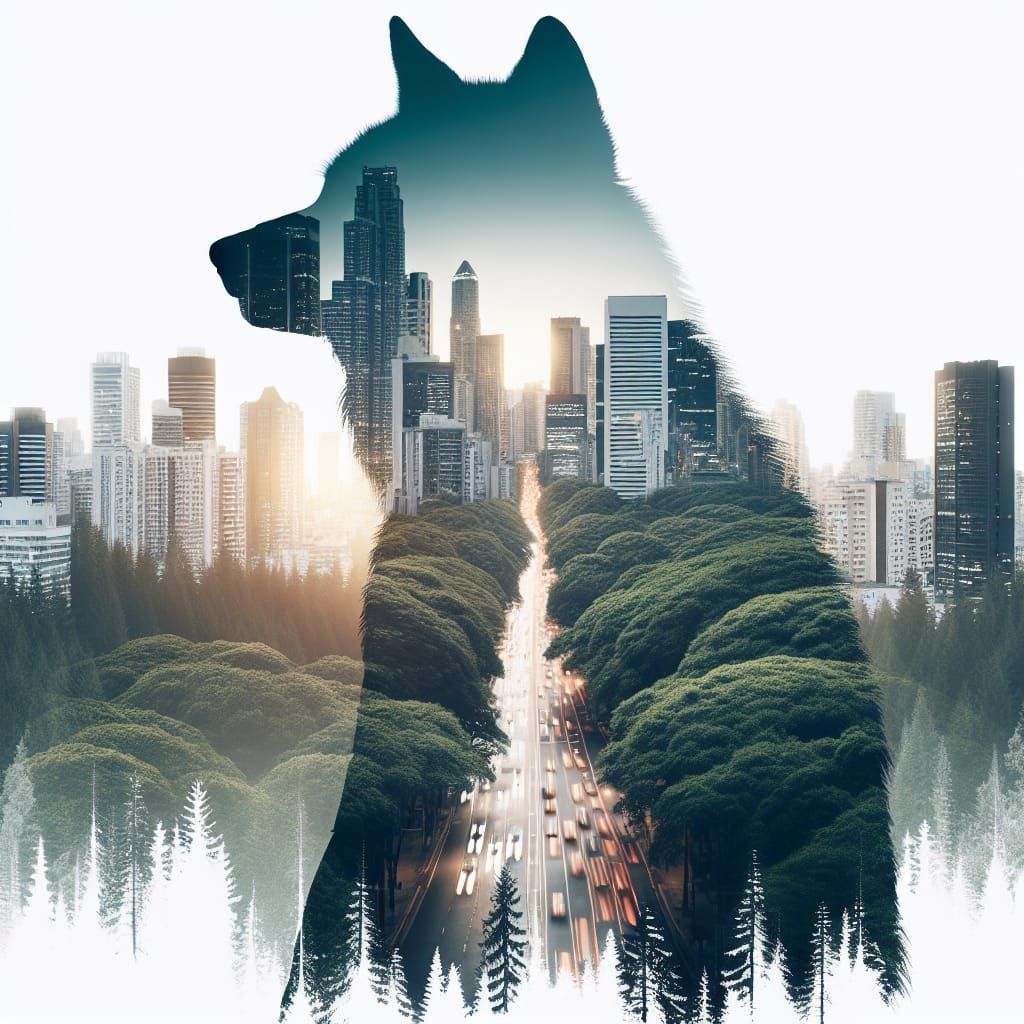 City and Forest: Harmony in Double Exposure