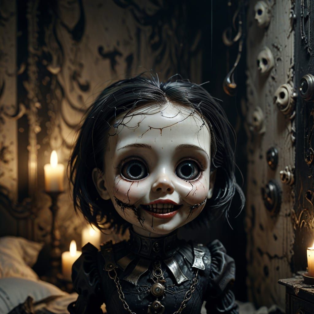 Surreal Gothic Doll in Decay