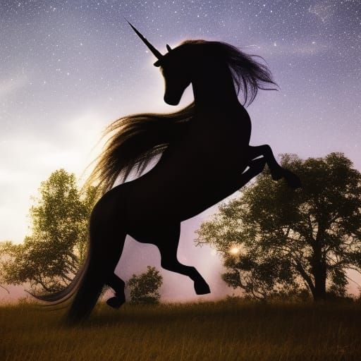 Moonlit Unicorn Tossing Mane: Ethereal Beauty