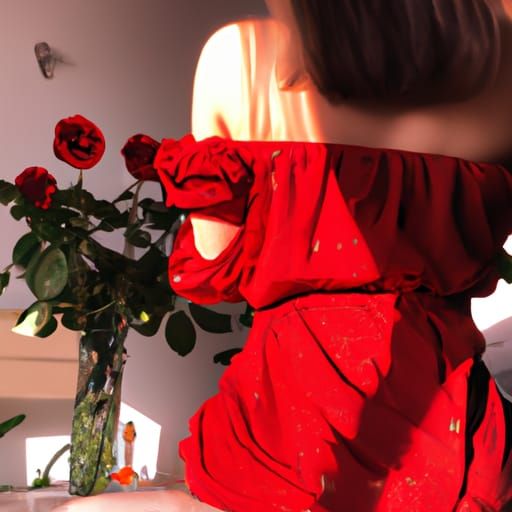 Monochromatic Red Composition with Roses