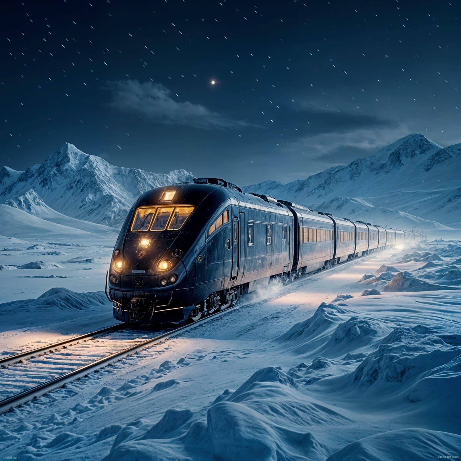 North Pole Train Journey Through Icy Plains