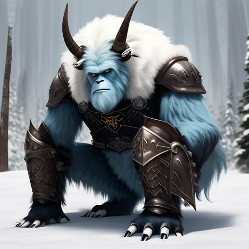 Armored Yeti with Horns and Club