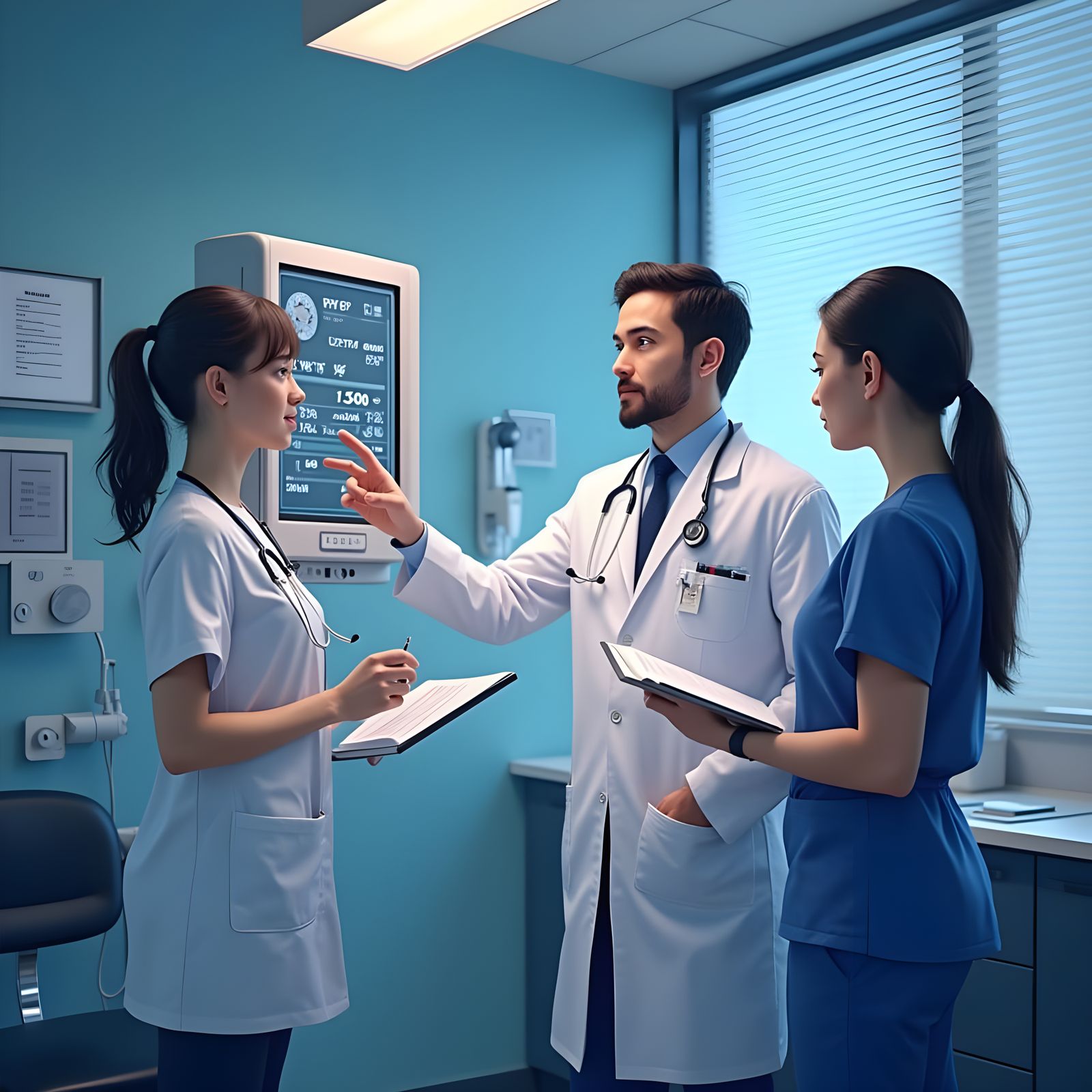 Doctor Explains Test Results to Nurse in Modern Examination ...