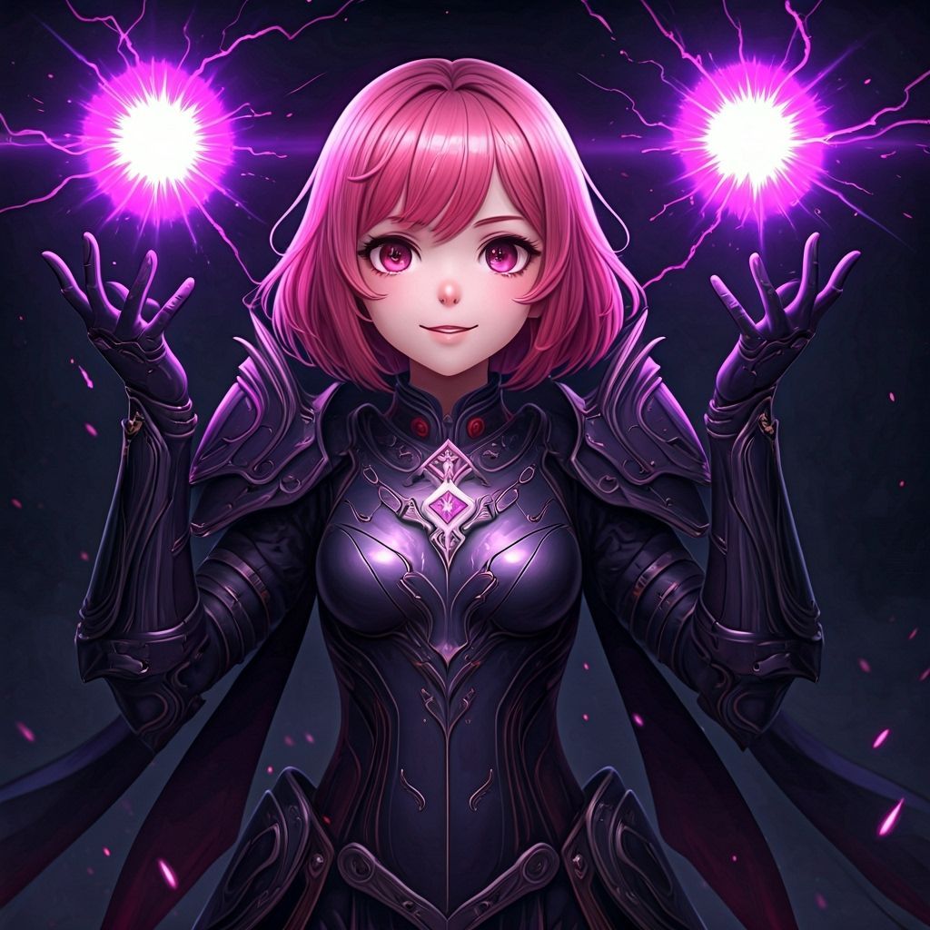 Anime Sorceress Child Wielding Lightning