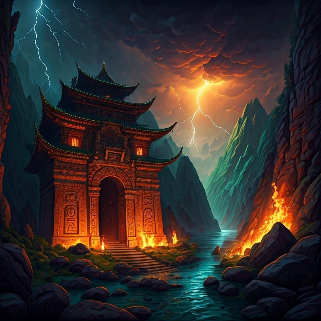 Mystical Realm of Fire and Lightning