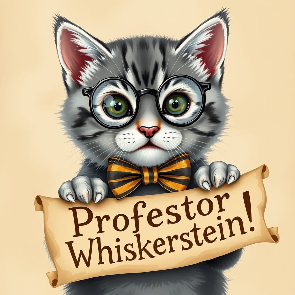 Professor Whiskerstein, the Feline Scholar
