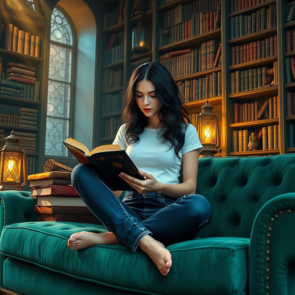 Enchanted Bookworm in a Whimsical Study