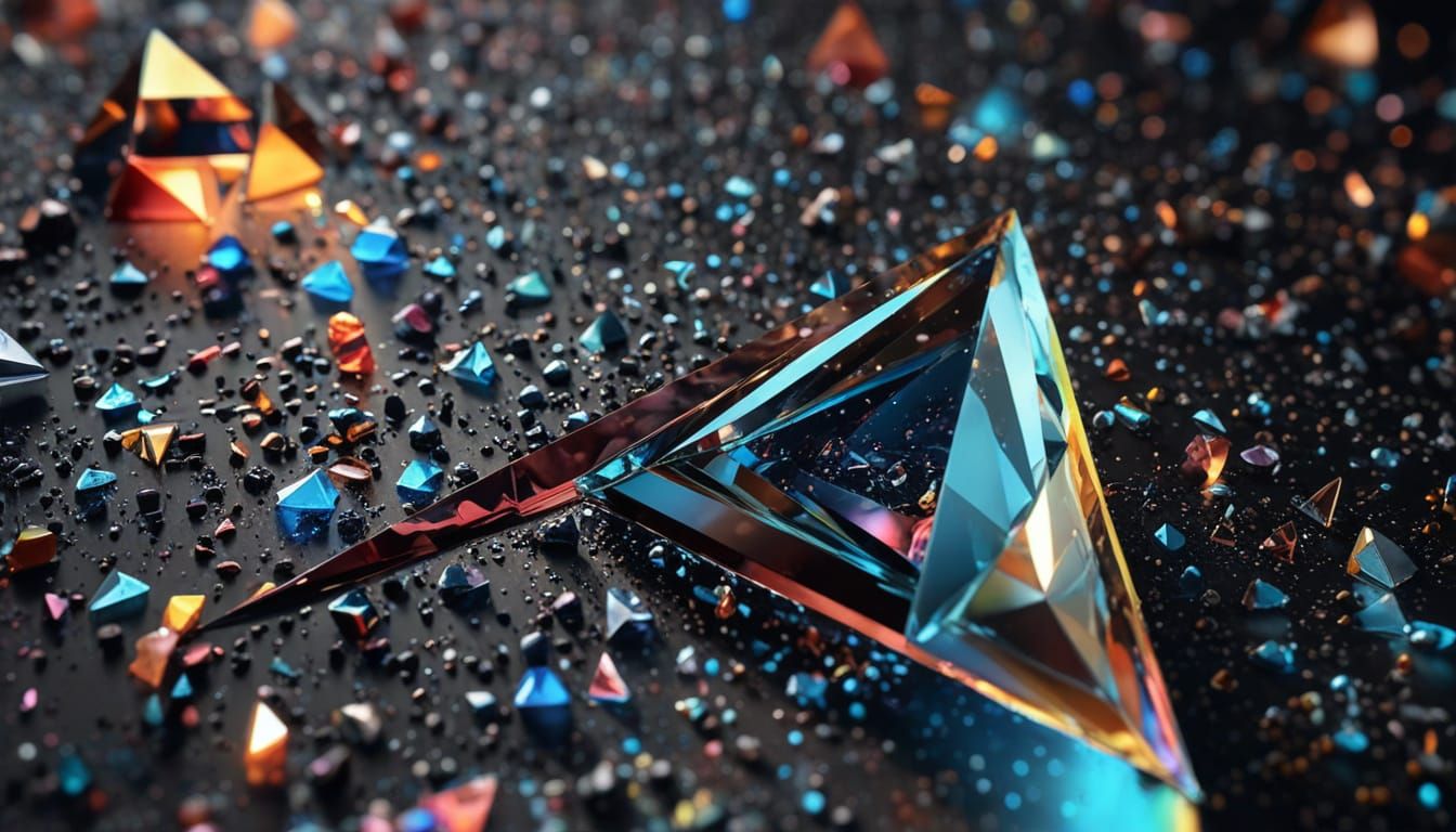 Kaleidoscopic Light Refraction Through Prisms: Digital Art