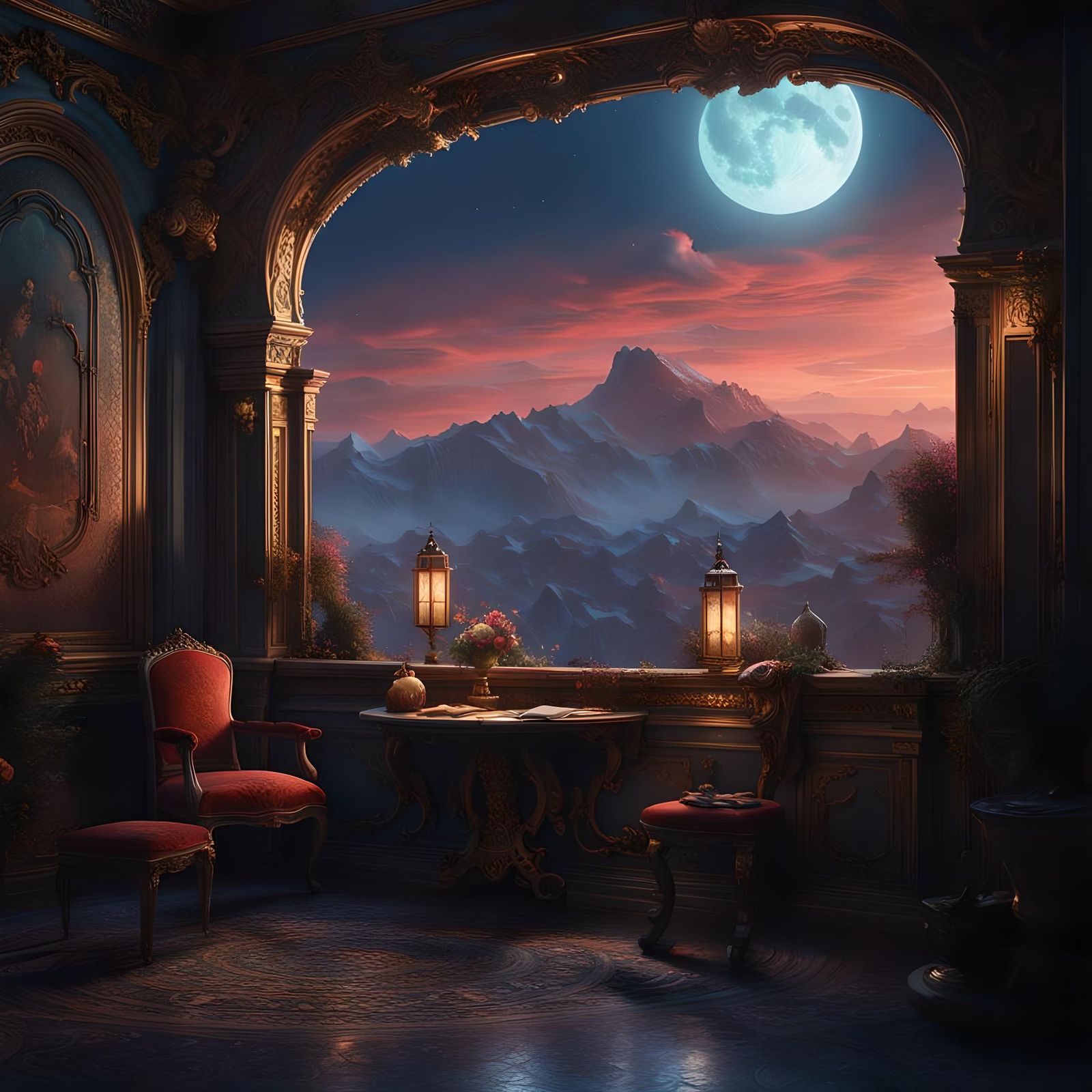 Detailed Matte Painting Inspired by Clair de Lune