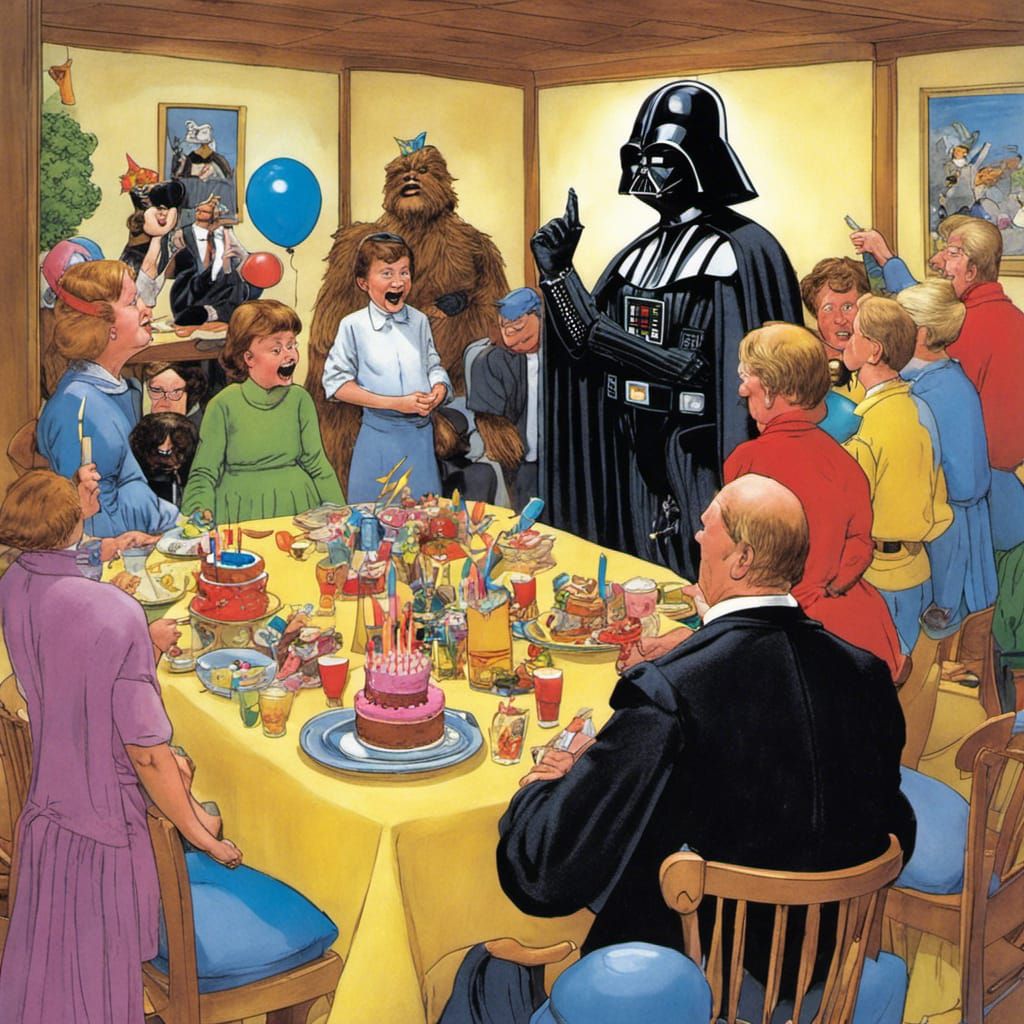 Darth Vader Celebrates at a Birthday Party