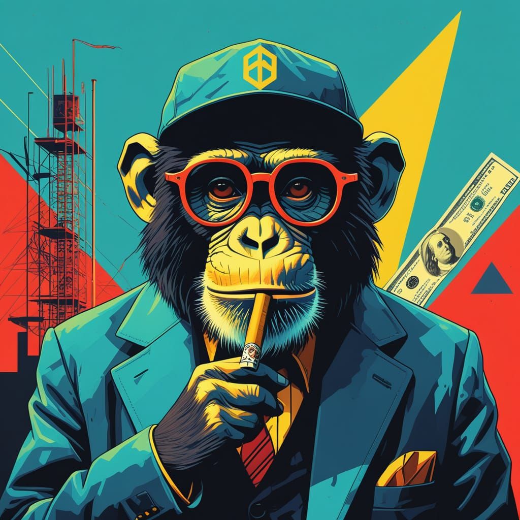 Savvy Monkey in 1960s Pop Art Style