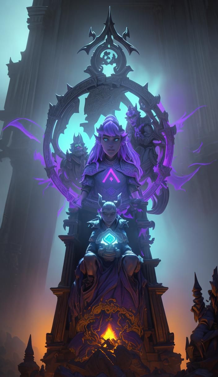 Menacing Devil on Throne: Dark Fantasy Art