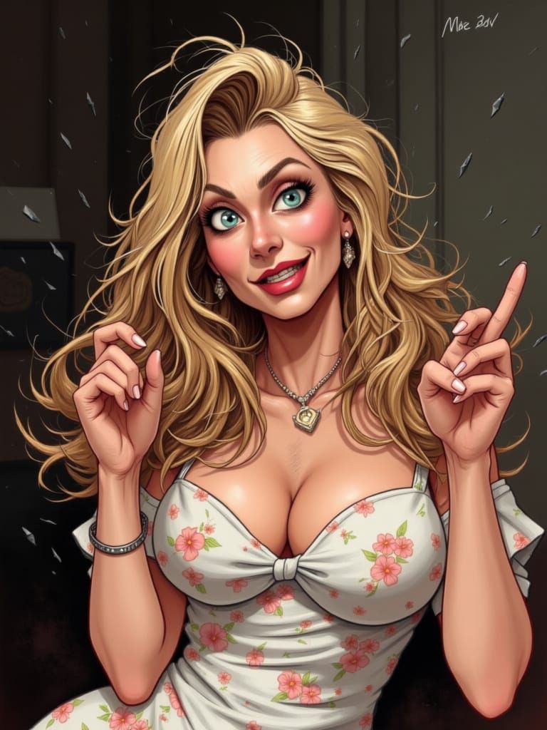 <lora:Angry Meemaw:1.0> Gorgeous young blonde Swedish superm...