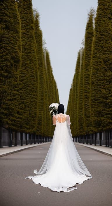 Sunset Bride in Warped Street Photography
