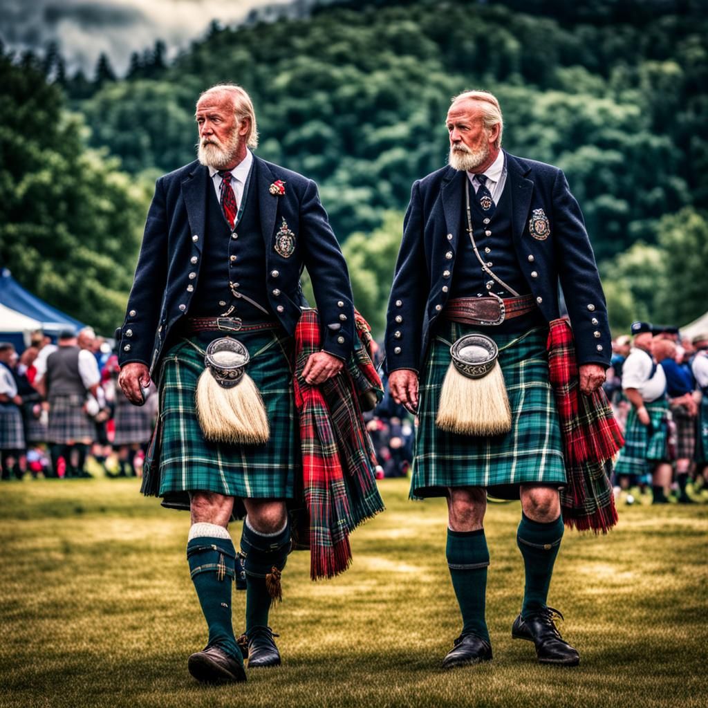 Scottish Highland Games with Men in Kilts