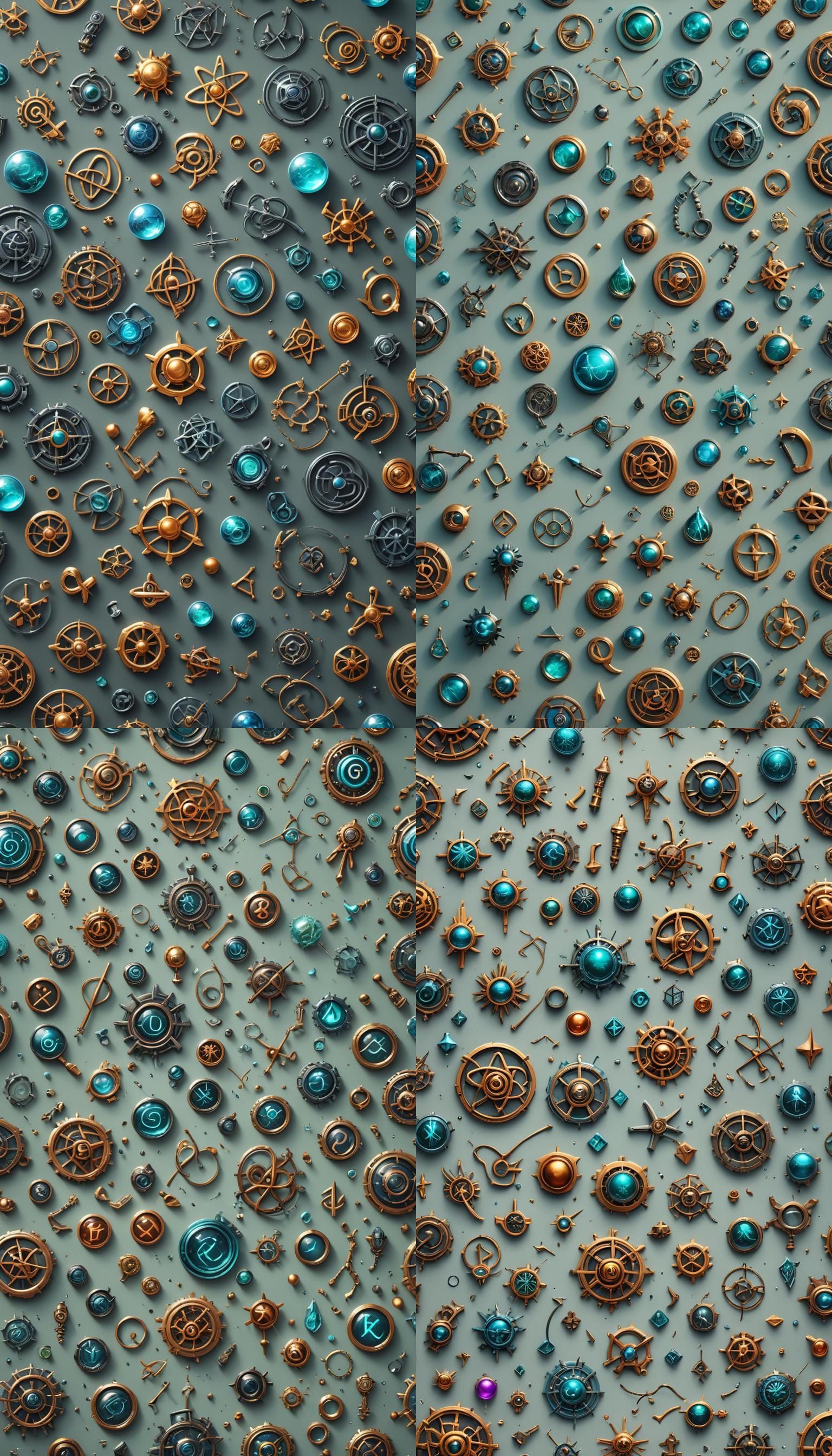 Detailed Science Symbols in Deep Color