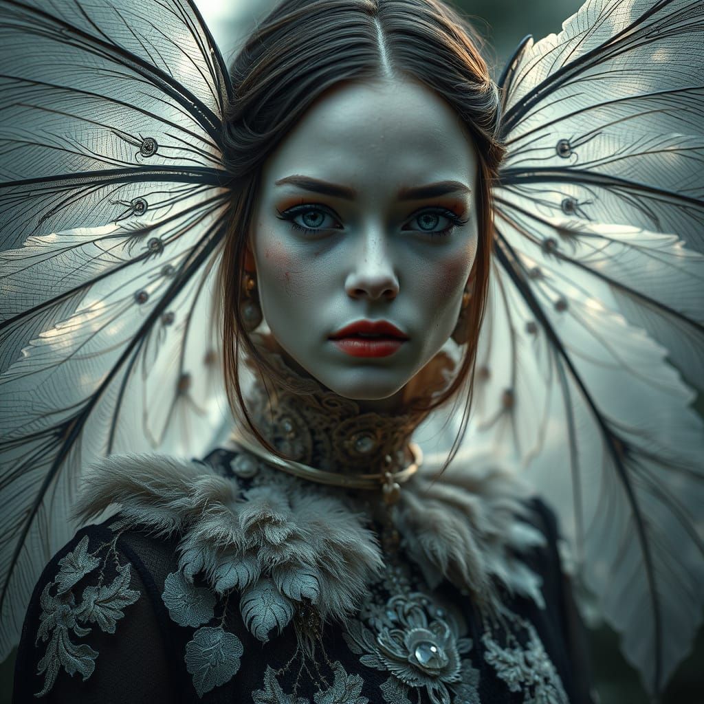 Portrait artistique d'une créature onirique féminine, inspir...