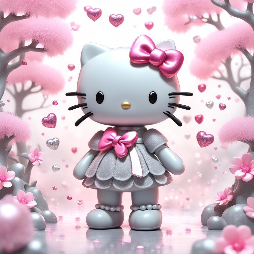 Hello Kitty in 3D Kawaii Style