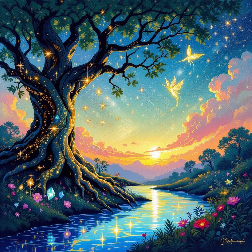 Bioluminescent Slime Rolls Under Nebula Sky