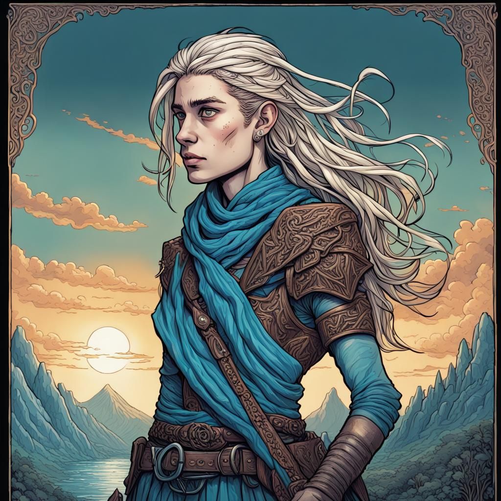 Non-Binary Ranger Portrait in Mythic Style