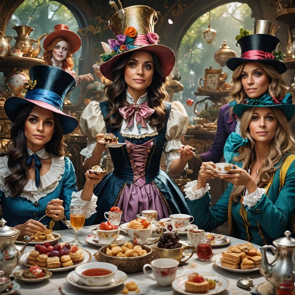 Alice in Wonderland: Mad Hatter's Tea Party Portrait