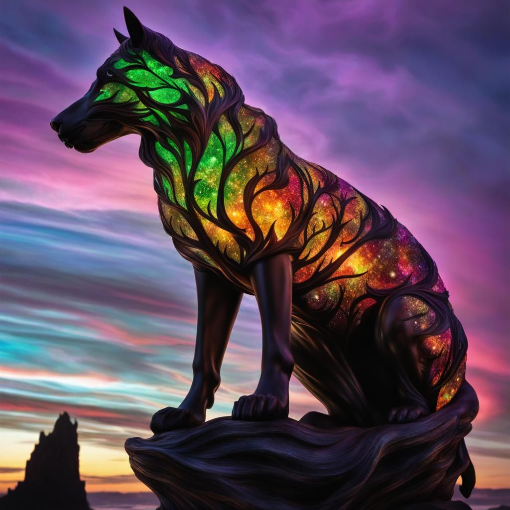 Botanical Banshee with Celtic Light Sculpture