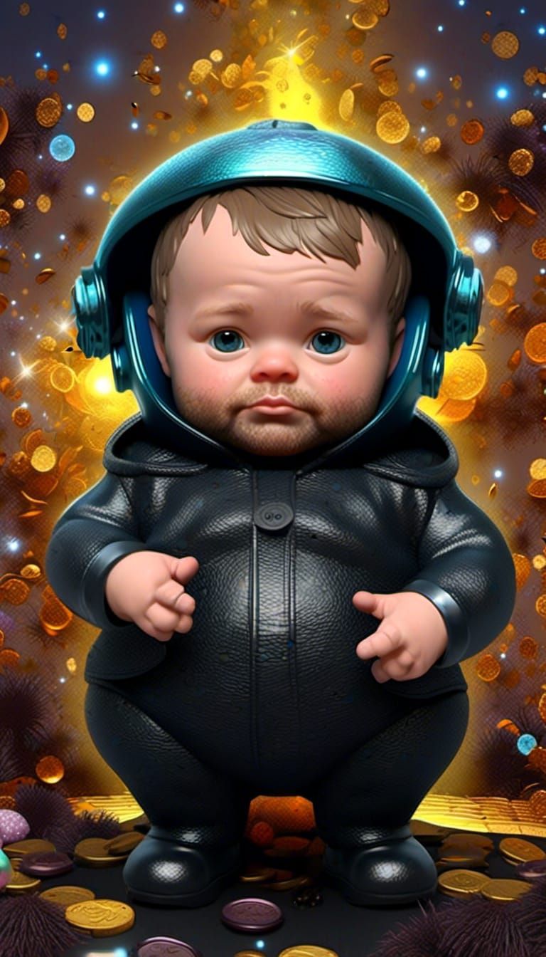 Adorable Chibi Baby Portrait in Fairycore Style