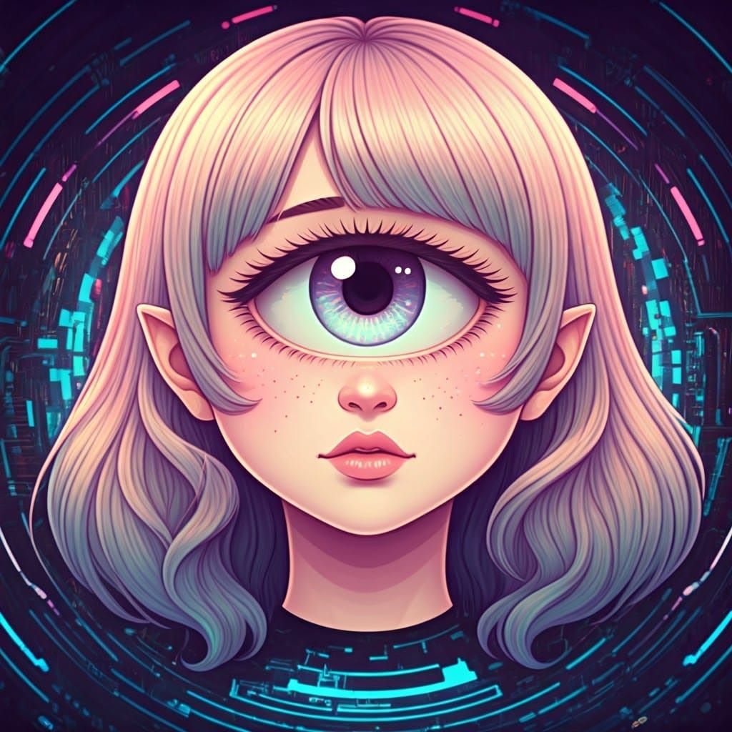 Dreamy Cyberpunk Cyclops Girl