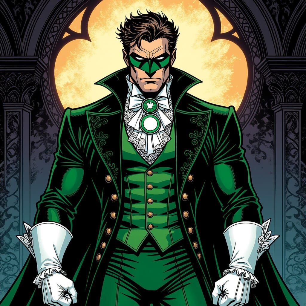 Green Lantern in Gothic Hellfire Club Attire