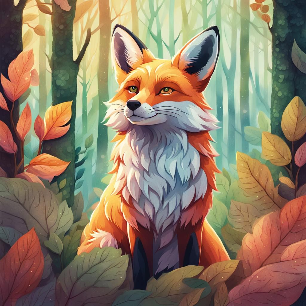 Anthropomorphic Fox Portrait in Disney Animation Style